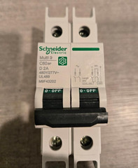 NEW Schneider Electric Multi9 C60BP M9F42202 2P 2A Miniature Circuit Breaker