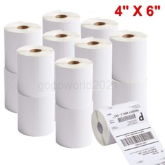 4″X6″ 250 Direct Thermal Blank Shipping Labels for Zebra 2844 ZP450 ZP500 ZP505