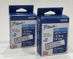 Brother P-Touch TZe-2312PK Label Tape 1/2″ 12mm Black on White Genuine 4 Pk Lot