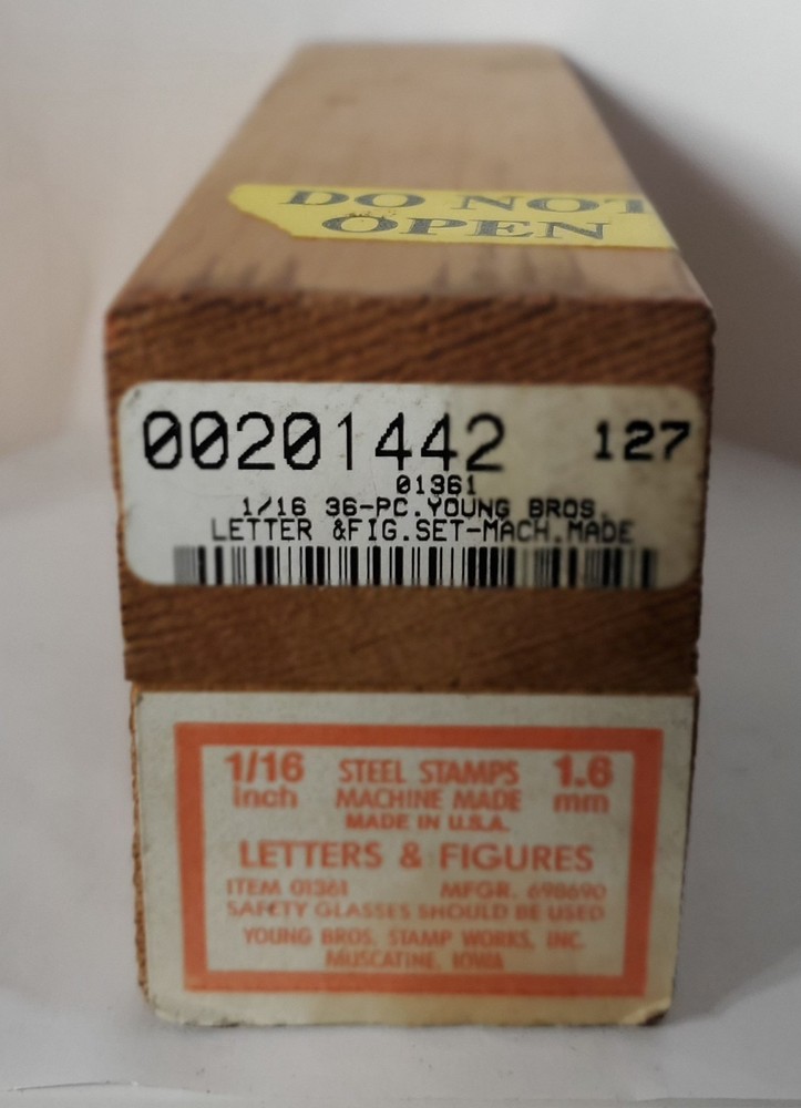 Young Bros Stamp Works 01361 Hand Stamp Kit, Letter/Number Set 1/16″ 1.6 MM