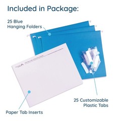 Blue Summit Supplies Hanging File Folders, 25 Reinforced Hang Folders, Designed