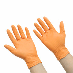5 Mil Full Latex Powder Free Orange Nitrile Disposable Gloves 2000 Pcs, Small