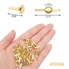 Quacc 200pcs Gold Split Pins Round Scrapbooking Brads Split Pins Paper Fasten…