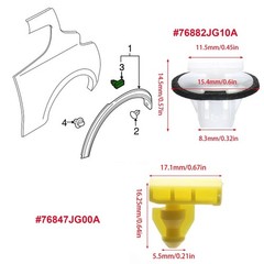 38PCS Wheel Fender Flare Retainer Fastener Clips Fit for Nissan Armade Juke Mura