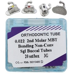 80Pcs Orthodontic Buccal Tube Dental 1st 2nd Molar Tube Roth MBT 022 Bondable 3G