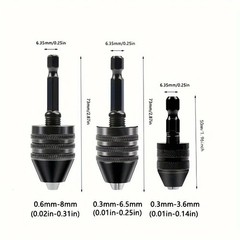Mini ( 0.3mm to 3.6mm) Keyless Drill Chuck with 1/4″ Hex Shank Adapter – J016 US