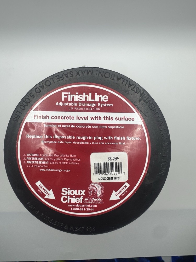 Sioux Chief FinishLine Adjustable Floor Drain Fitting, Plastic, 832-25PF