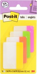 2 Inch x 1.5 Inch Repositionable Bookmark Tabs Assorted Bright Colors 24 Pack