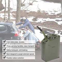 3 x Army Green Fuel Can 5Gal 20L Gas Gasoline Fuel Army Backup Metal Steel Tank