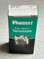 NEW BOX OF 50 Panduit LCA10-38-L Copper Lugs Ring Terminals 14-10 Awg 3/8″ Stud
