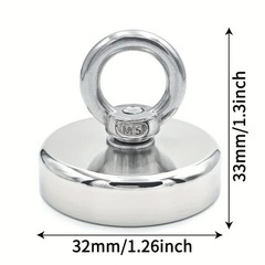 61kg Strong Fishing Magnet Kit Double-Sided Pull Force and Rope Carabiner
