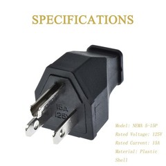 3 Prong Electric Plug Replacement Extension Cord Ends 125V 15A 2Pole 3Wire Ma…