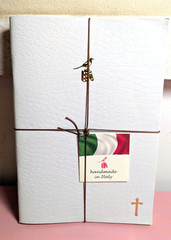 3 Bieffe Handmade Journal Notebook Made in Italy White Faux Leather Cross Logo