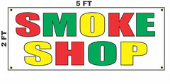 Smoke Shop Red Yellow Green Black Banner Sign NEW 2×5