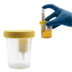 Specimen Collection Container w/ Transfer Device, Leak Proof Lid with Hole