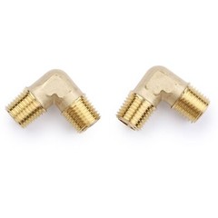 U.S. Solid 90 Degree Elbow Brass Fitting NPT 1/4″ Male x 1/4″ Male, 2pcs
