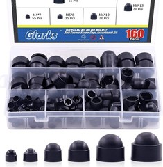 160Pcs Black Bolt Covers Screw Caps Kit M4 M5 M6 M8 M10 M12