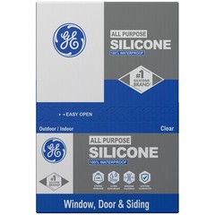 (3 Pack) GE Silicone 1 Window & Door Caulk Sealant Clear, 10.1 oz, Waterproof
