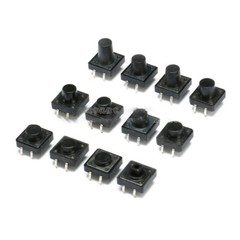 12x12mm Tactile Tact Push Button Switch 4 Pin DIP Through Hole SPST PCB Miniatur