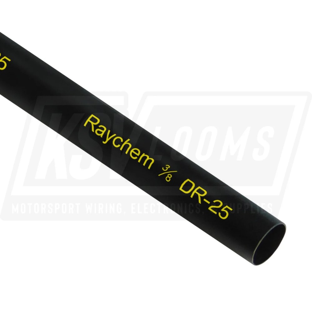 3/8″ Raychem DR-25 Yellow Label Heat Shrink Tubing by TE Connectivity x 10 feet