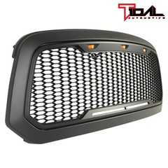 13-18 Ram 1500 Front Hood Grille Amber LED Lights ABS Shell