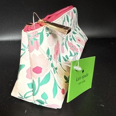 Kate Spade Pencil Pouch Cosmetic Case Travel Bag Faux Leather With Accessories