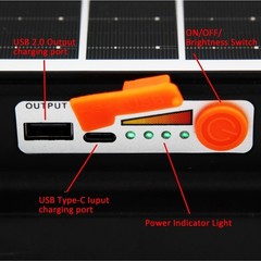 Portable Outdoor Rechargeable Solar Panel LED Work Light Waterproof Floodlight