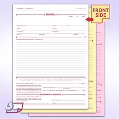 Letter Size General Proposal Forms, 3-Part NCR, White/Canary/Pink – 50 Sets