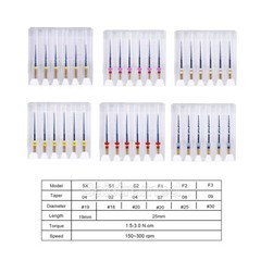 6pcs Endodontic Dental NiTi Engine Use Heat Activated Rotary Files 19mm/25mm