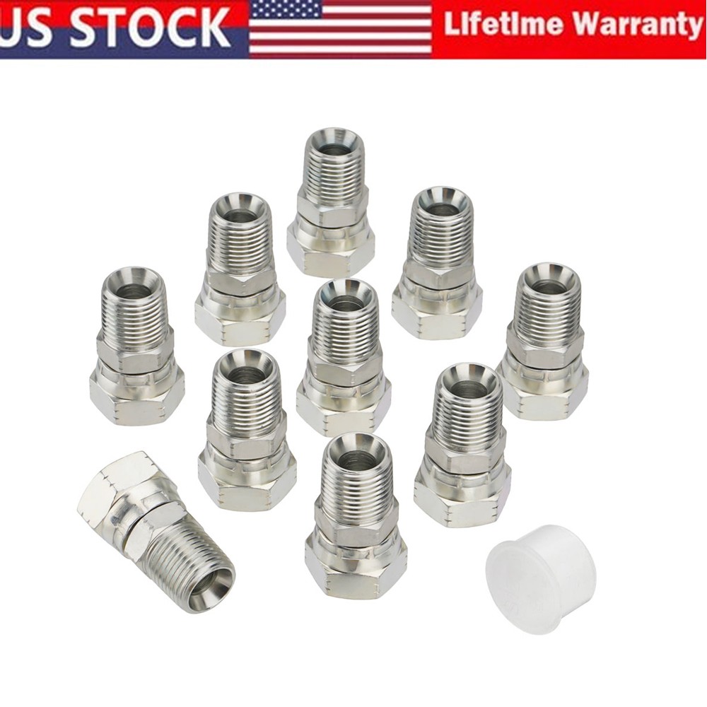 1/2″ NPSM Female x 1/2″ NPTF Male Hydraulic Hose End Swivel Fittings Kit 10Pack