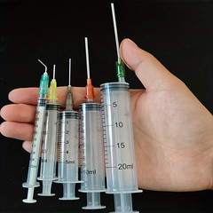 14/10Pcs Syringe Set with Blunt Needles, Various Size1Ml,3Ml,5Ml,10Ml,20Ml,60Ml,