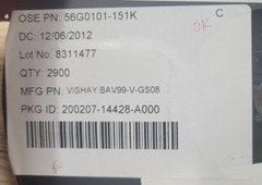 (10 PC) BAV99-V-GS08 VISHAY DIODE ARRAY GP 70V 150MA SOT23