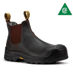 ROCKROOSTER Beaufort Men’s Dark Brown 6 inch Composite Toe Pull-on Leather Work