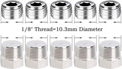 Stainless Steel Pipe Plug Inter&Outer Hex Thread Pipe Fitting,1/8″ 1/4″ 3/8″ …
