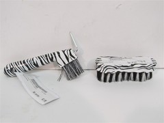 Lettia Zebra Print, Horse Face Brush 5″ and Hoof Pick w/ Brush 6″