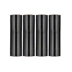4 Rolls 18″x1000′ Cast Packing Stretch Film Shrink Hand Wrap (100 Ga) Dark Black