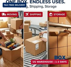 BOX USA Medium Moving Boxes 18L x 14W x 12H 20-Pack – Corrugated Cardboard Box f