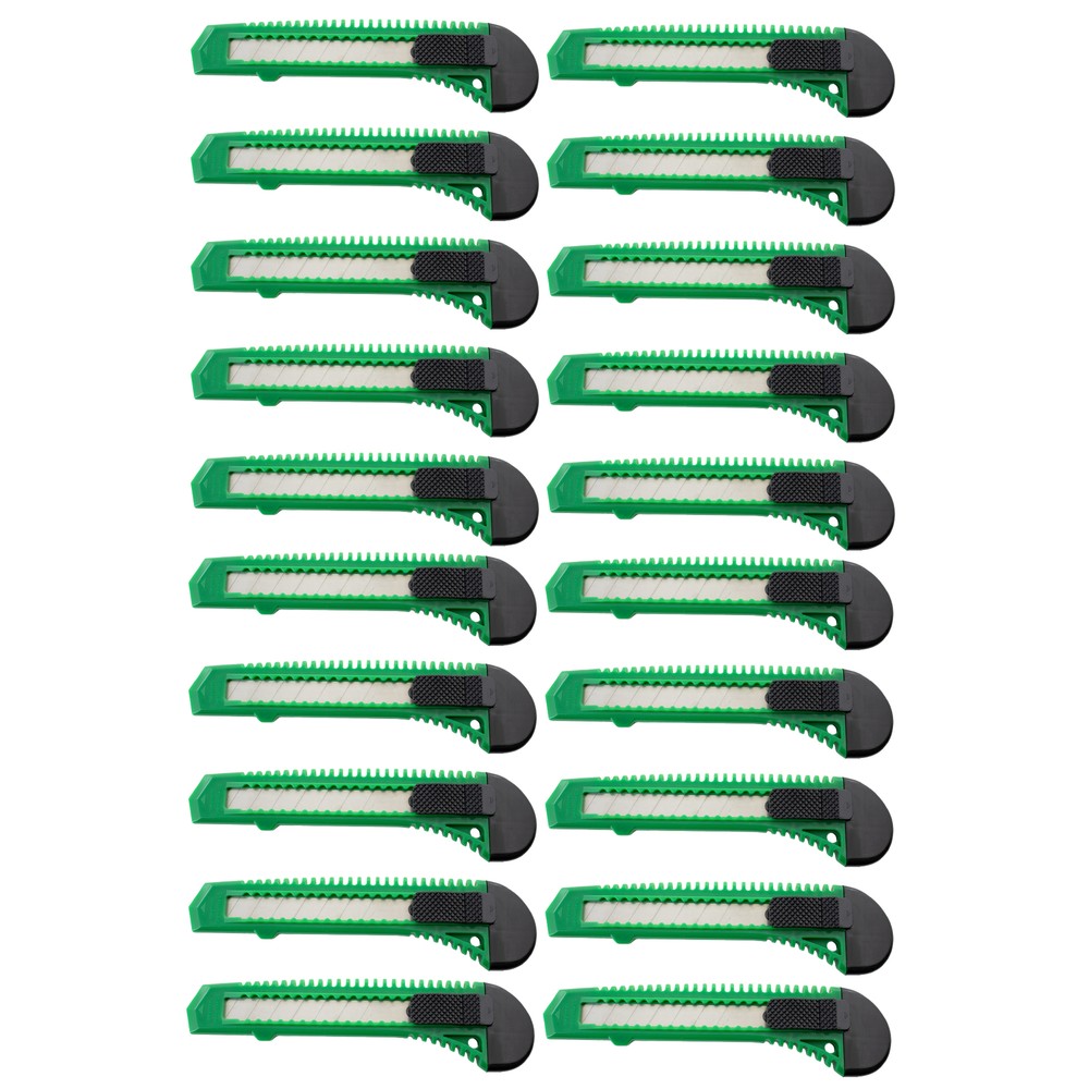 20 Safety Box Cutter Utility Knife Tool Retractable Snap off Razor Blade GREEN
