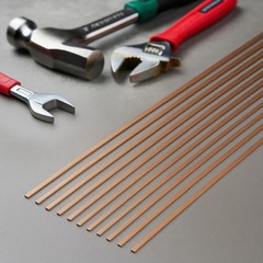 15Pcs Brazing Rods AWS Bcup-5 15% Silver Solder Phos Copper Brazing Alloy Flat W