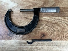 VTG Starrett Micrometer 1” 436 2” Made in the USA the L S Starrett Co. Case