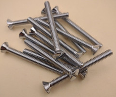 10-24 x 2″ Oval Head Slotted Chrome Brass Machine Screws (12 pack) NOS CBMS35