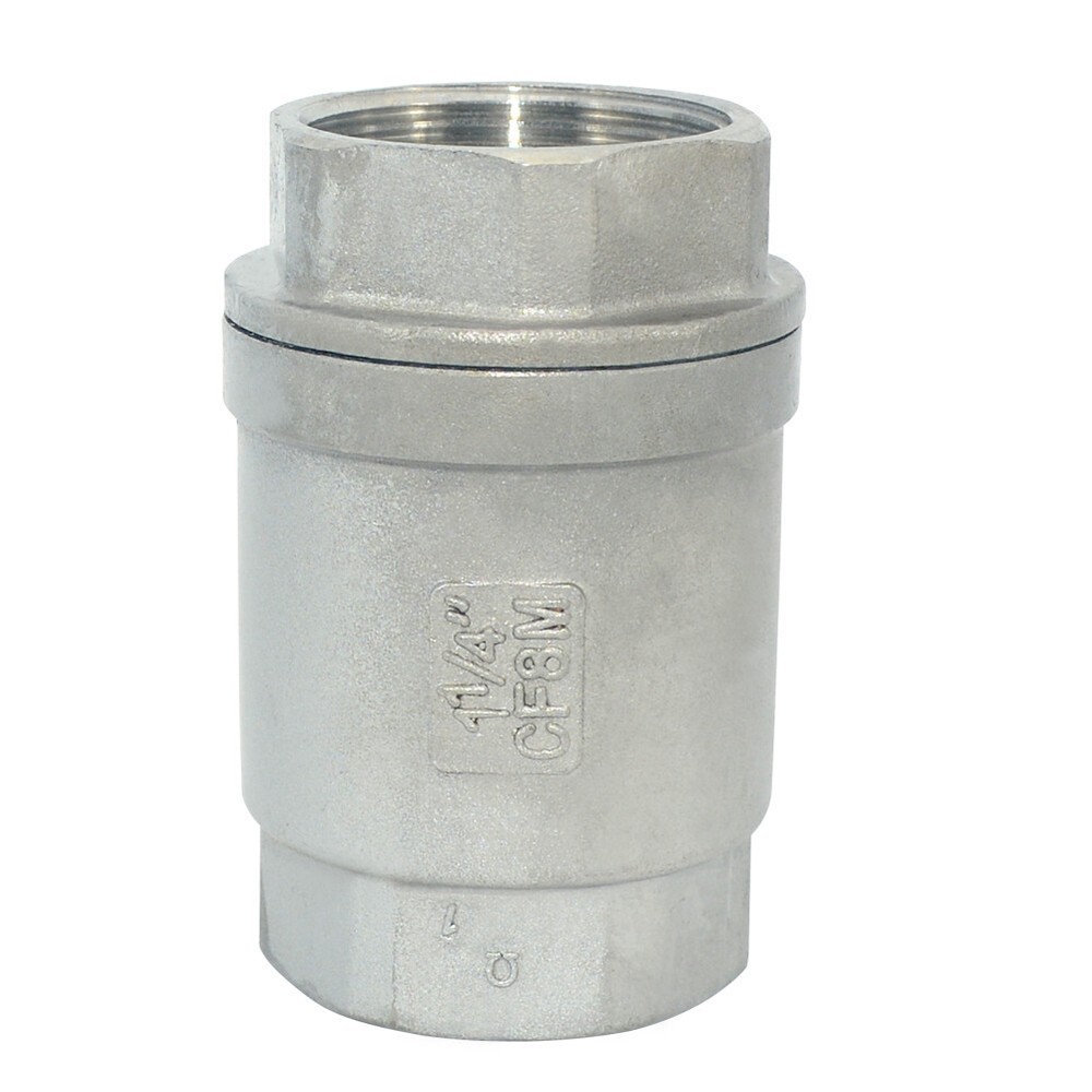 1.25″ 1-1/4 inch Spring Loaded In-line NPT Threaded Check Valve Stainless Steel