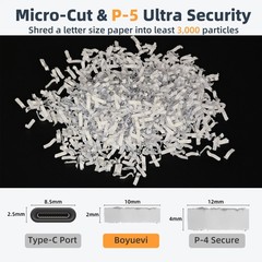 QUIETLEMON 200-Sheet Auto Feed Paper Shredder P-5 Micro Cut 5.8 Gal US.