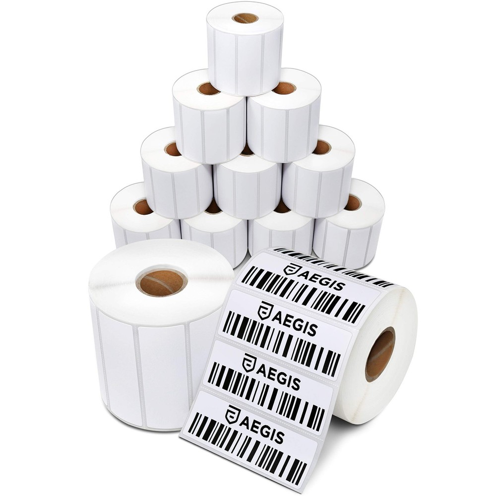 3″ x 1″ Direct Thermal Barcode Labels – 12 Rolls, 1300 Labels/Roll, Perforated,