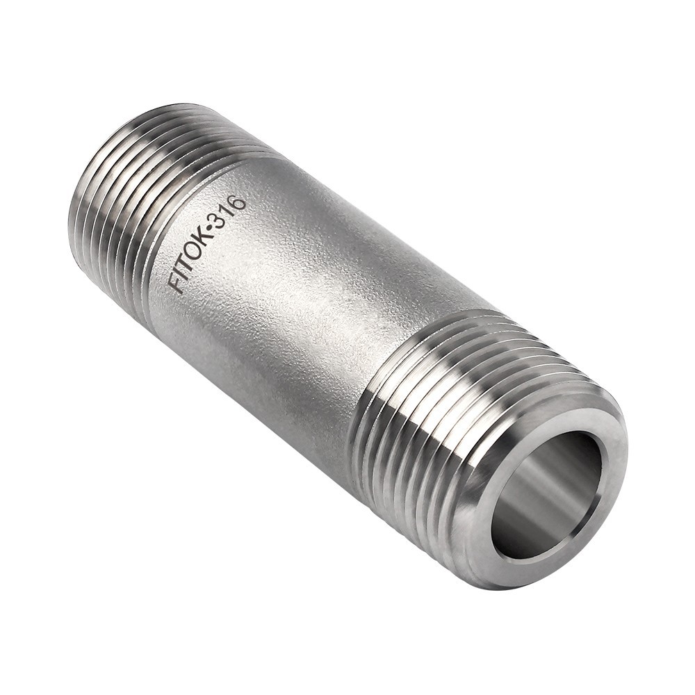 FITOK 316 SS Special Pipe Nipple 3/4 Male NPT 2 inch Overall Length 7300 psi