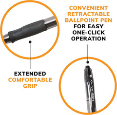 BIC Glide Bold Black Ballpoint Pens, Bold Point (1.6Mm), 12-Count Pack, Retracta