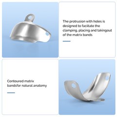JMU Dental Matrix Bands Ring Sectional Matrice Clamp 3.5-6.5mm 50pcs/box