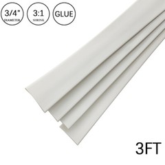 3:1 Heat Shrink Tube-3/4″ White Dual Wall Marine Adhesive Glue Lined Waterproof