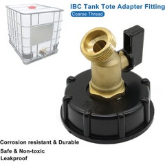 IBC Tote Tank Adapter 2 inch S60x6 Coarse Thread to 3/4″ GHT for Garden Hose