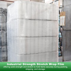 80 Gauge Clear Stretch Wrap Film Roll 15 Inch x 1000 Ft Handles Packing